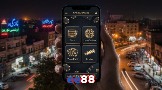 Main screen of Ee88 app page for PK players