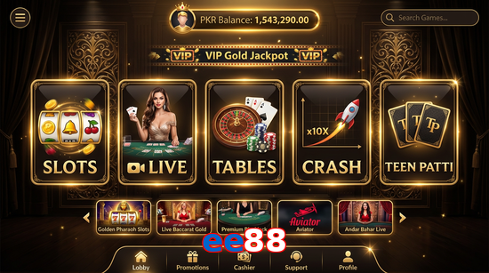 Main screen of Ee88 casino page for PK players