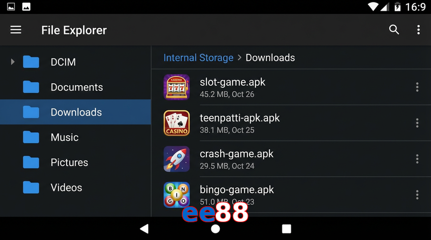 Main screen of Ee88 gameapk page for PK players