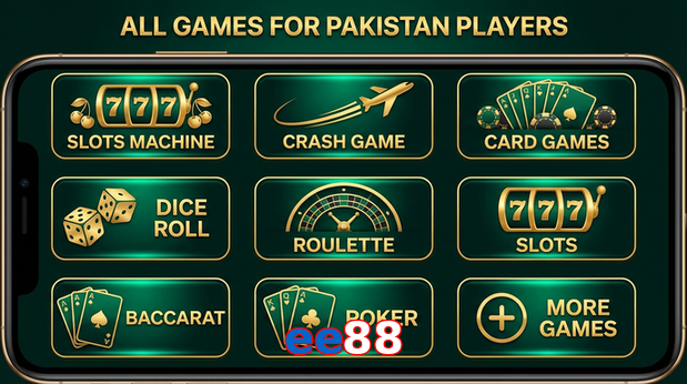 Main screen of Ee88 games page for PK players